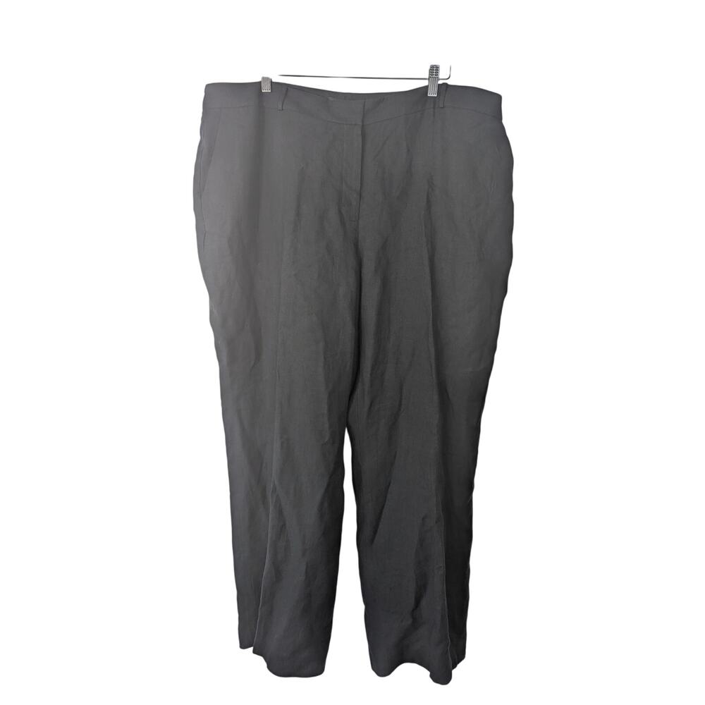 NWT Talbots Black Heritage Linen Wide Leg Trouser Pant